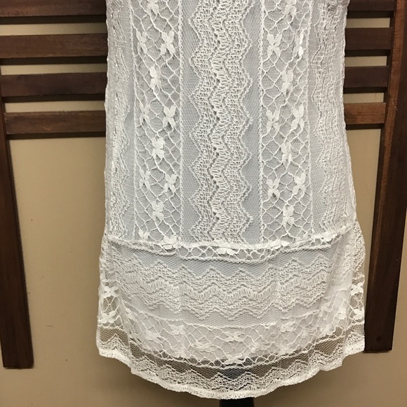 Pom-Pom Mini White Dress Summer Relaxed Lace Slip - Picture 7 of 8